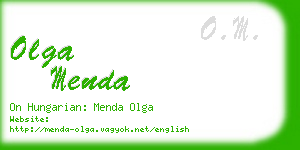 olga menda business card